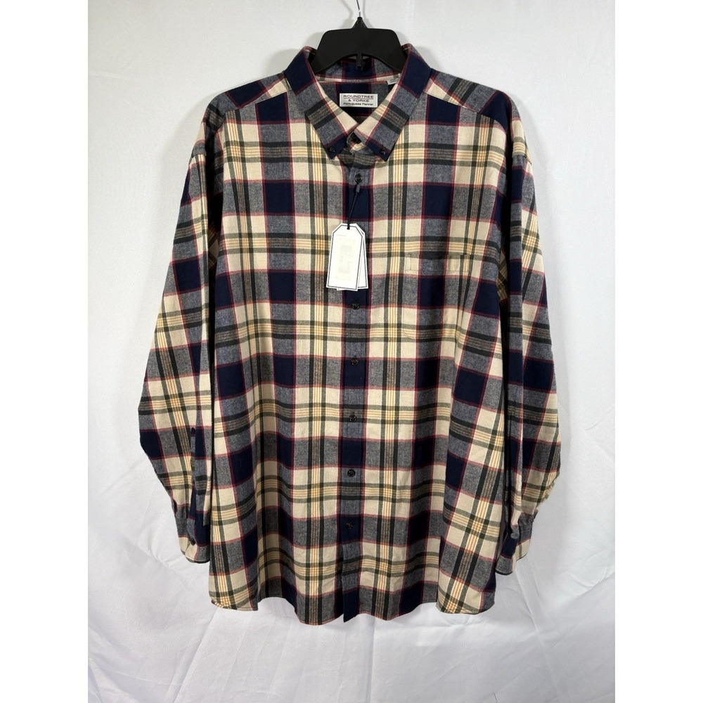 Roundtree & Yorke mens shirt size 3XB Portuguese flannel button up new with tags